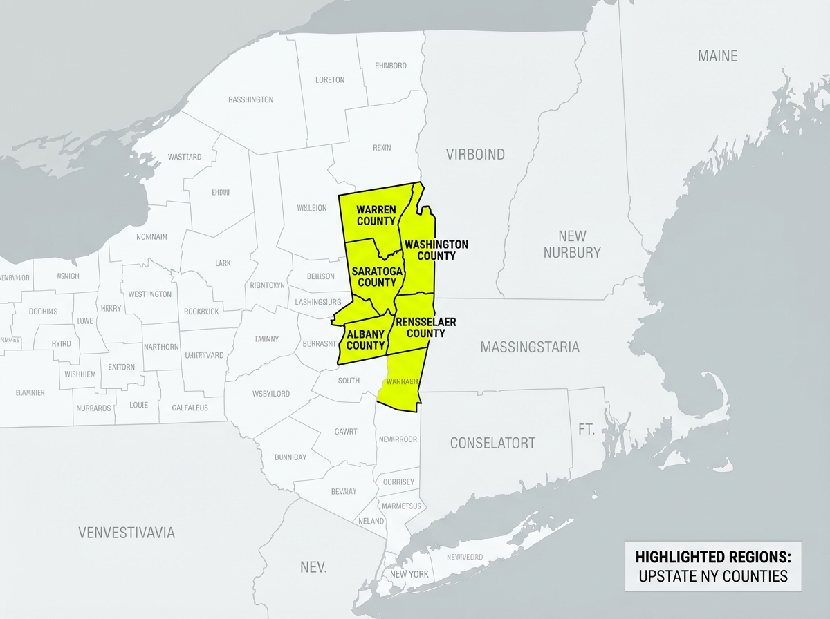Map showing Stone Organization service areas across 8 NY counties